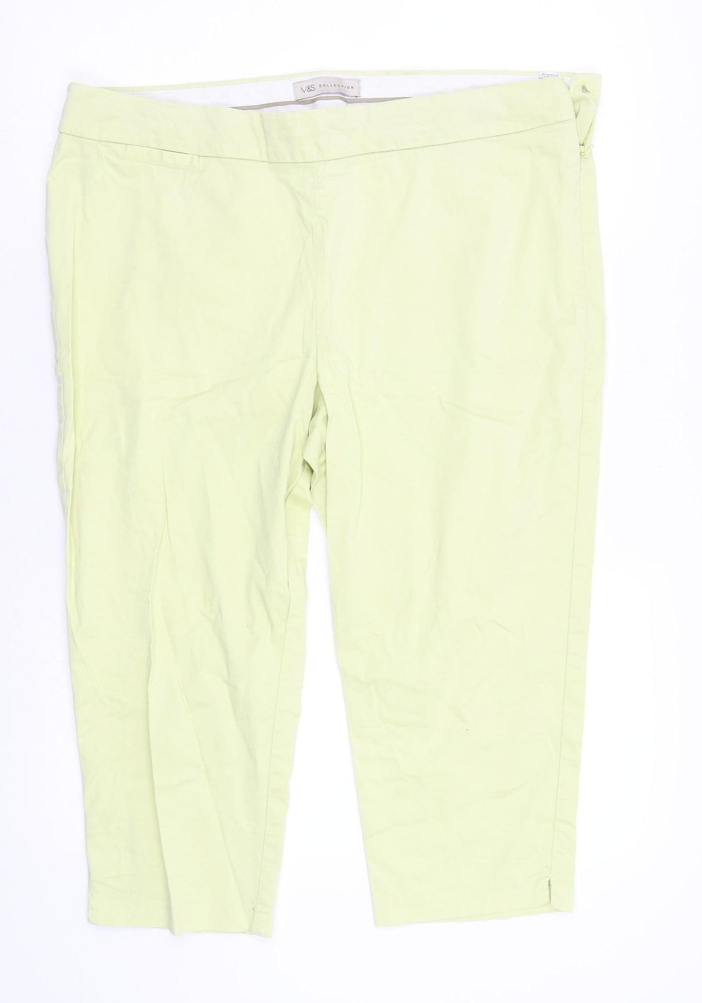 M&S Womens Yellow   Capri Trousers Size 16 L20 in