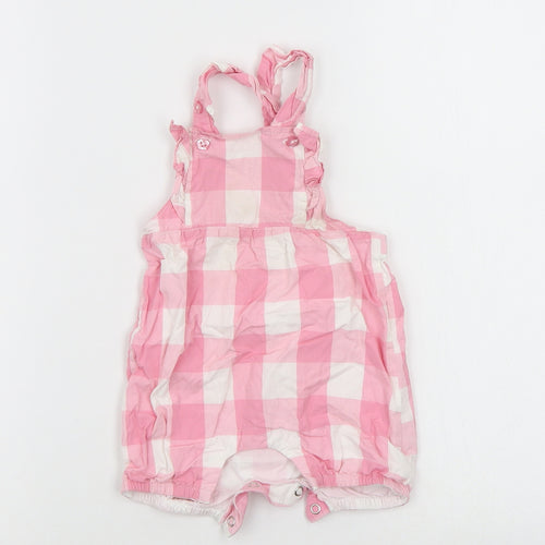 Asda George Girls Multicoloured Check  Dungaree One-Piece Size 3-6 Months