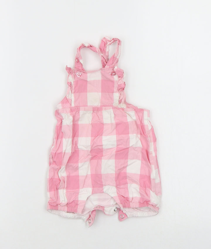 Asda George Girls Multicoloured Check Dungaree One-Piece Size 3-6 Months