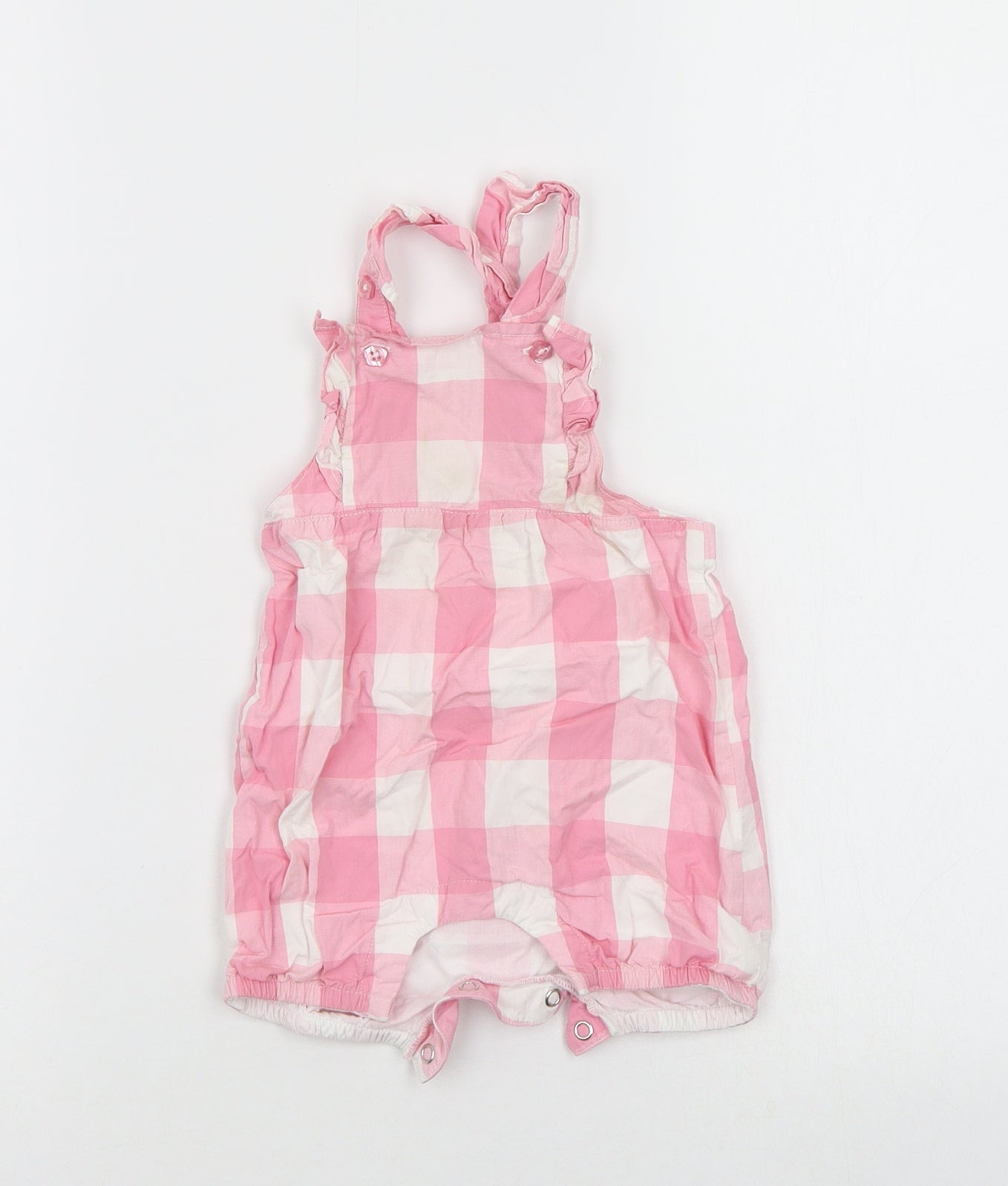 Asda George Girls Multicoloured Check  Dungaree One-Piece Size 3-6 Months
