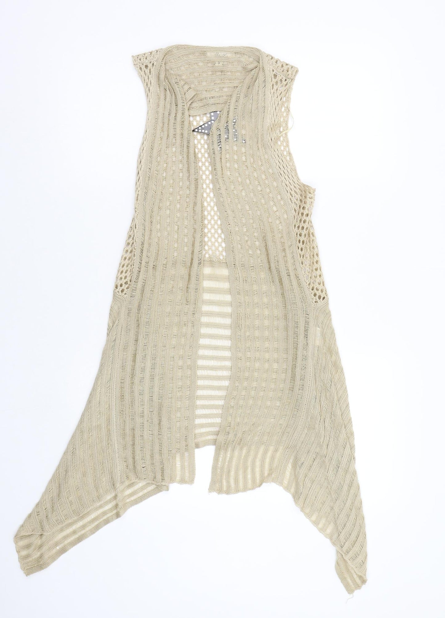 Stella Womens Beige Geometric  Cardigan Jumper Size S