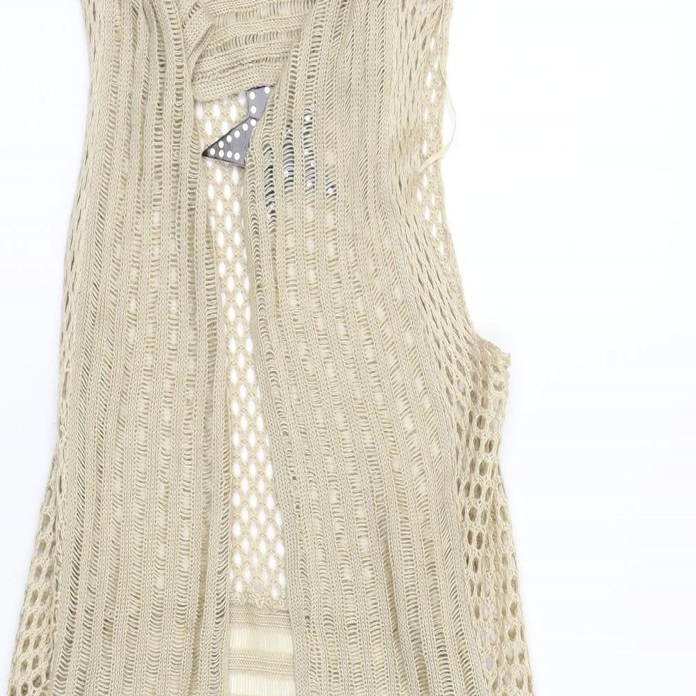 Stella Womens Beige Geometric  Cardigan Jumper Size S