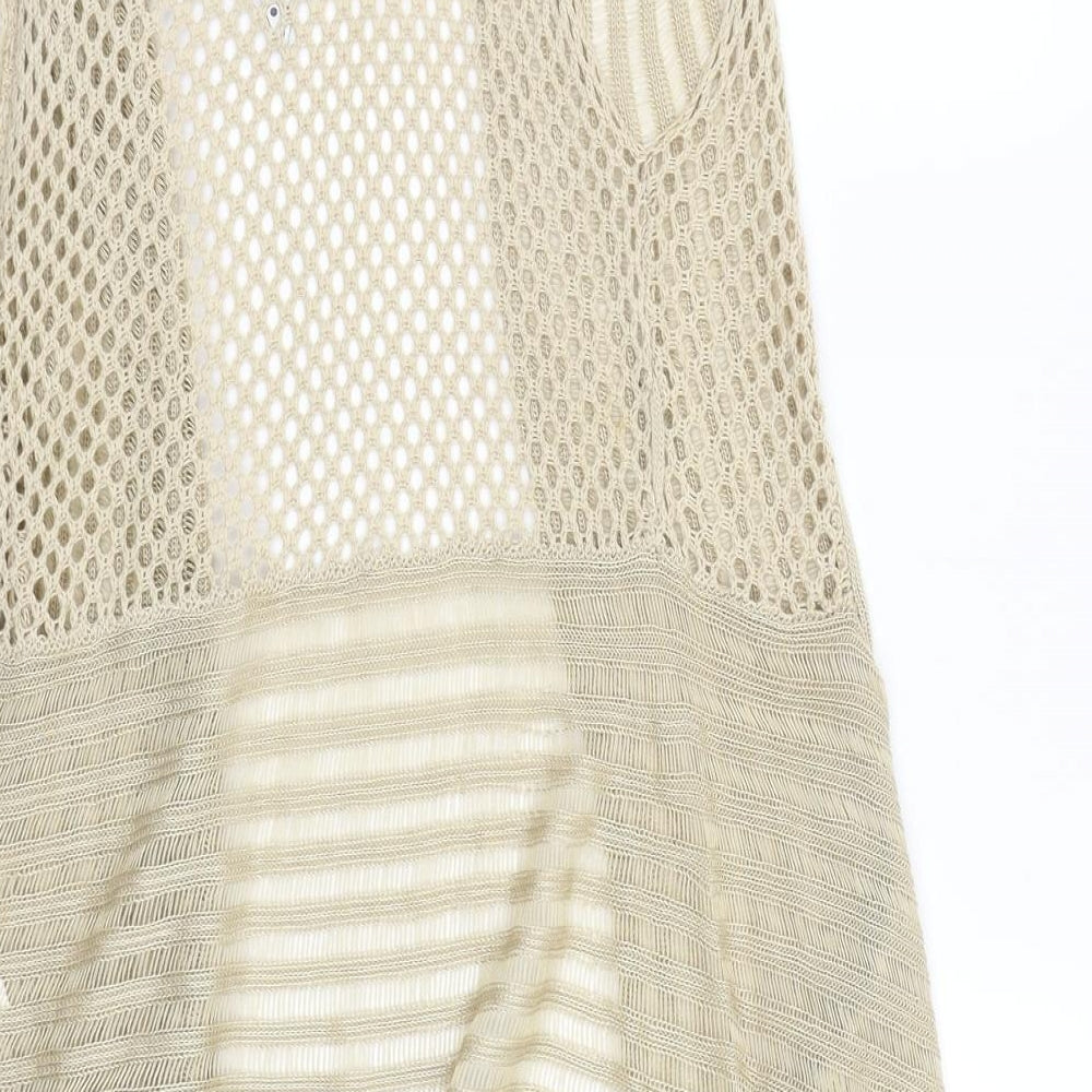 Stella Womens Beige Geometric  Cardigan Jumper Size S