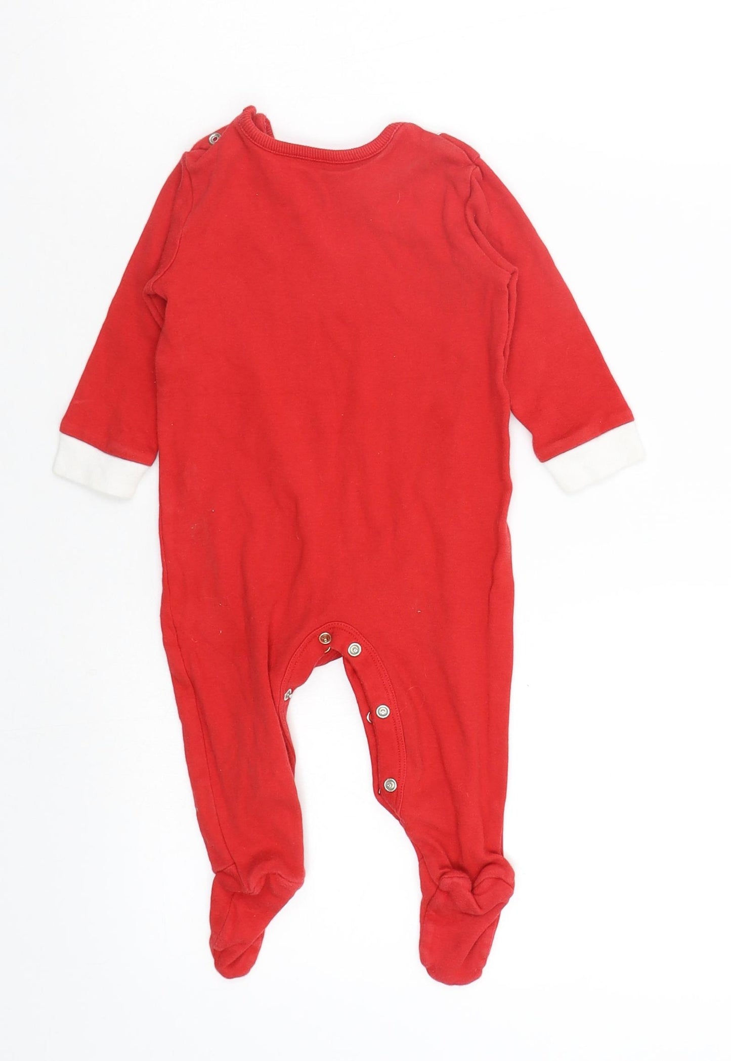 Asda George Baby Red Solid  Babydoll One Piece Size 6-9 Months  - babygrow