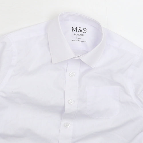 Marks and Spencer Boys White   Basic Button-Up Size 5-6 Years  - School