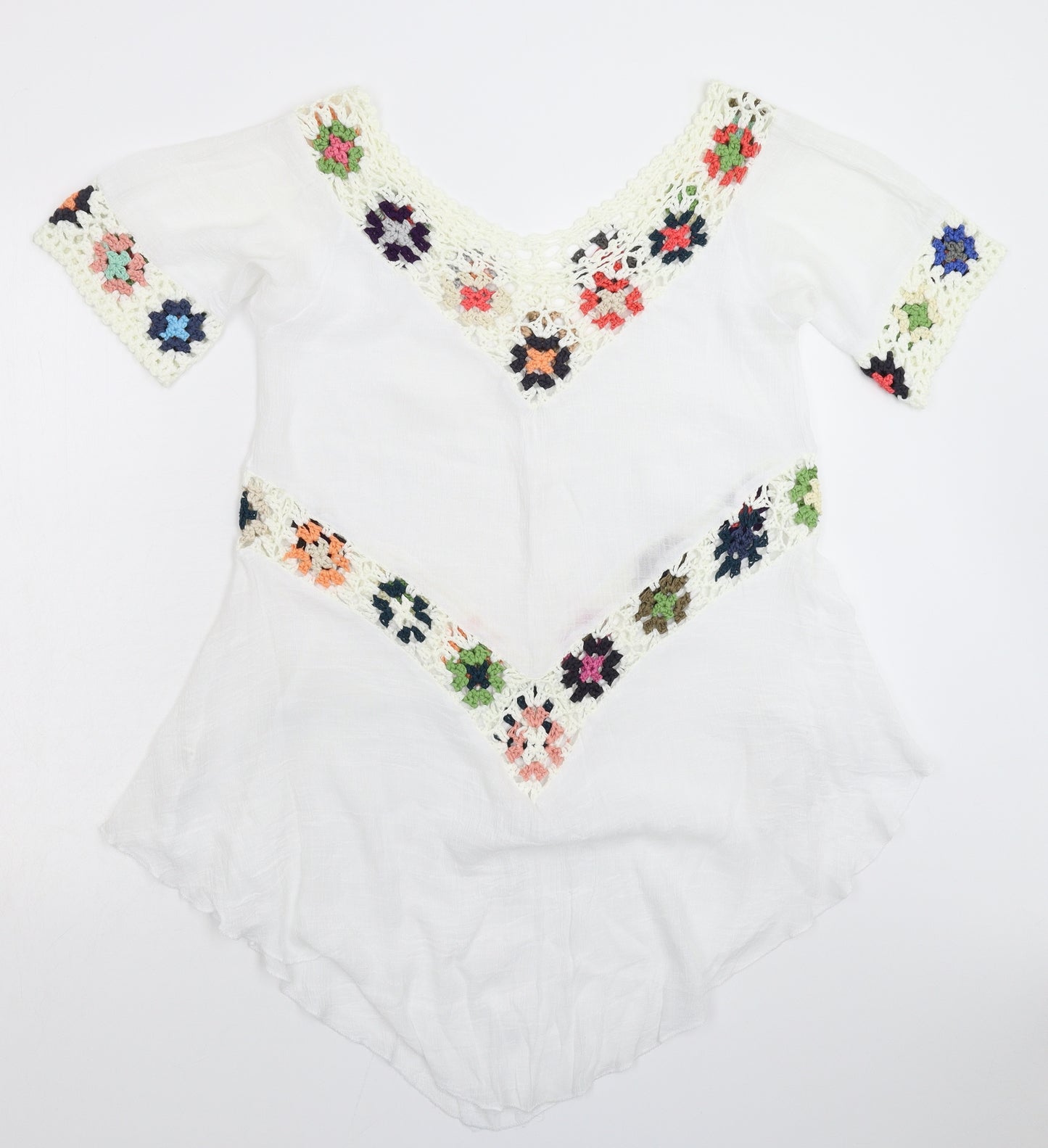 Preworn Womens White Floral  Mini  Size M