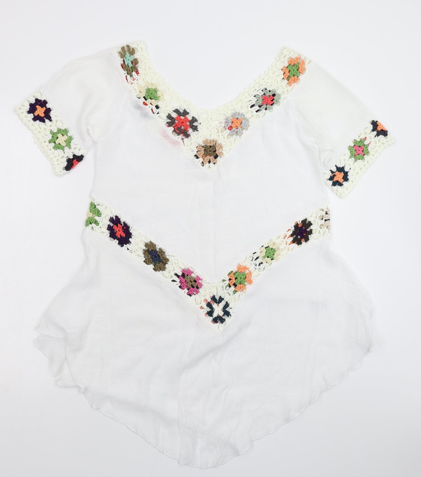 Preworn Womens White Floral  Mini  Size M