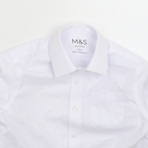 Marks and Spencer Boys White   Basic Button-Up Size 5-6 Years  - School