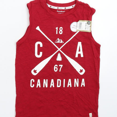 Canadiana Boys Red   Basic Tank Size 7-8 Years