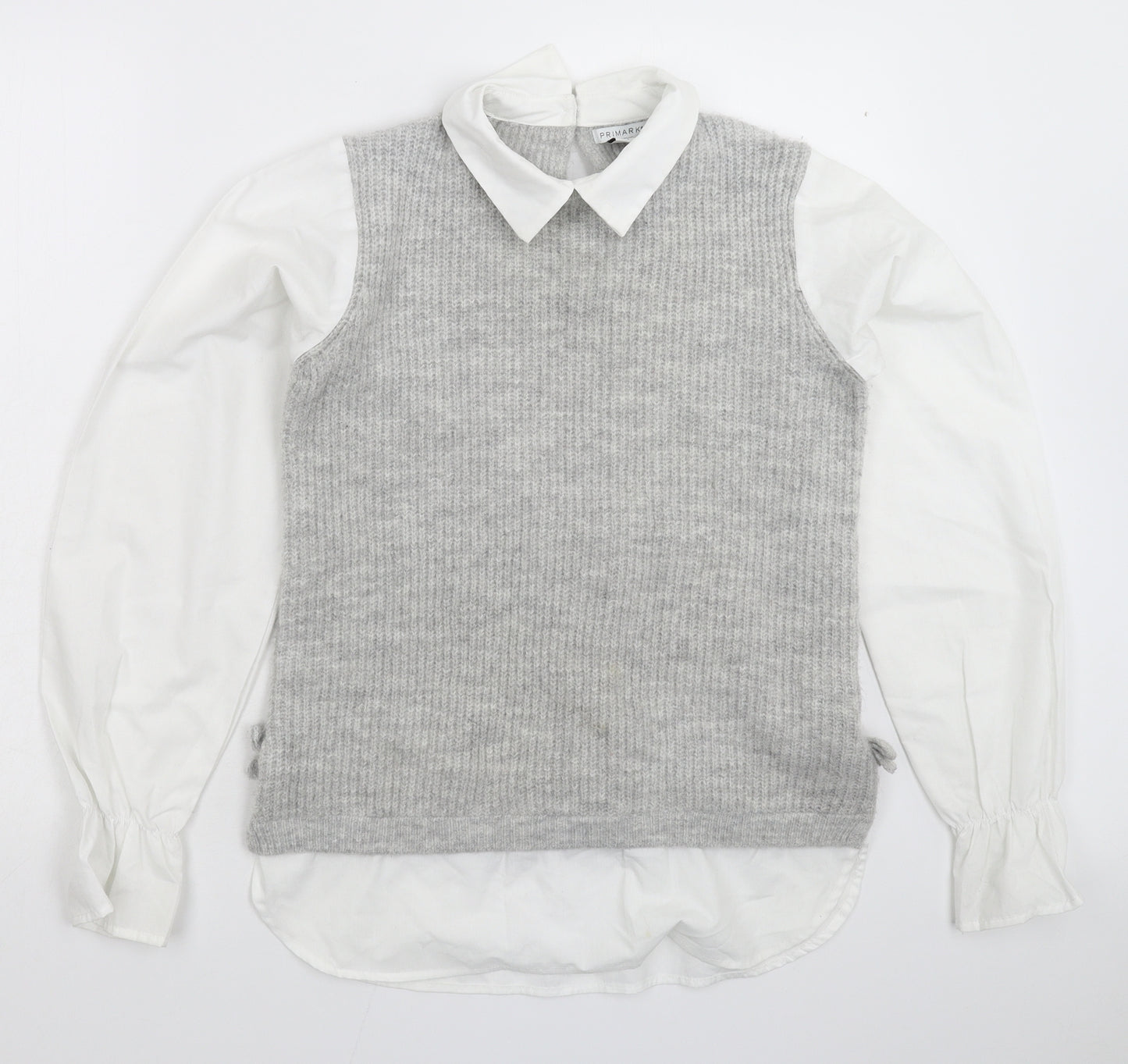 Primark Girls Grey  Knit Pullover Jumper Size 13-14 Years