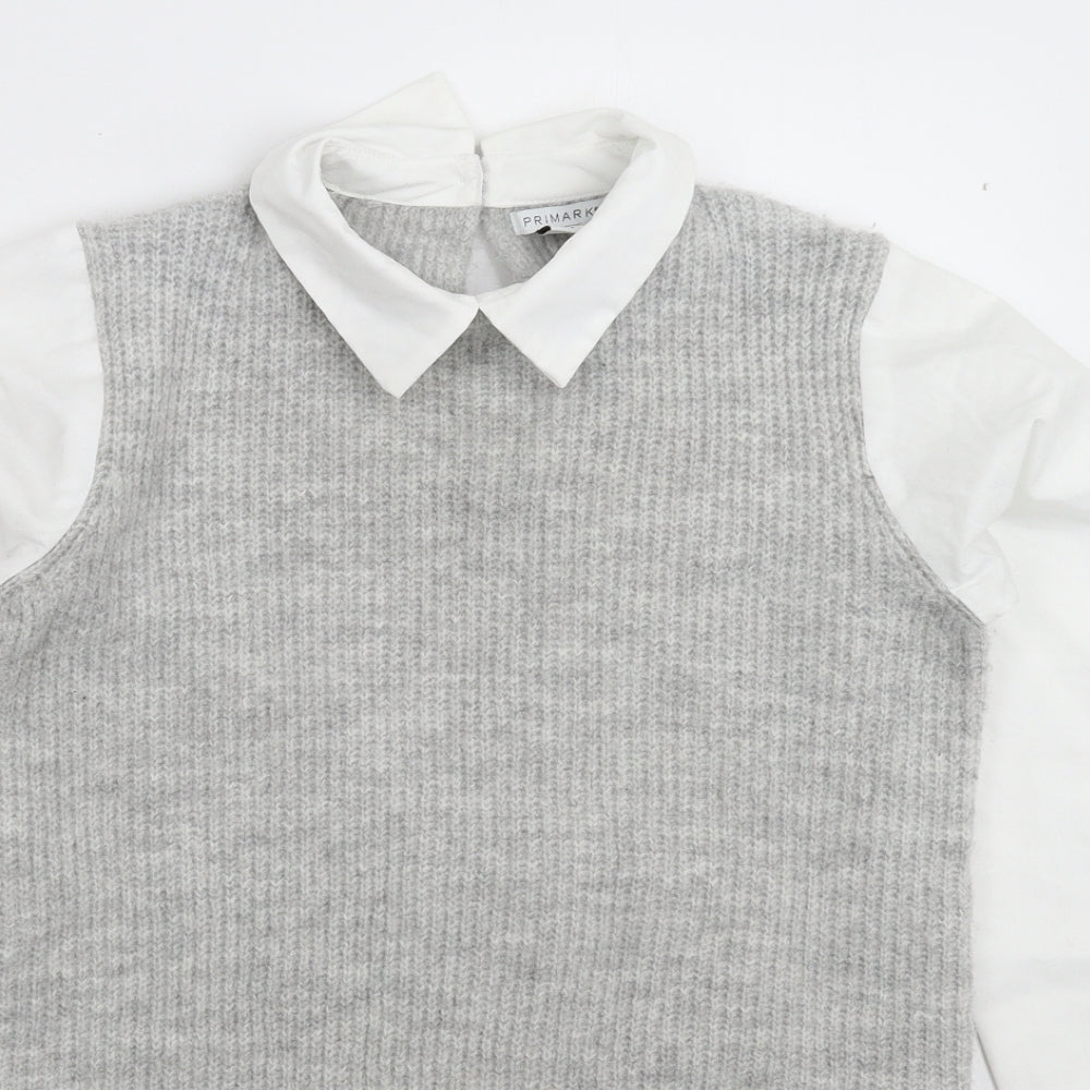 Primark Girls Grey  Knit Pullover Jumper Size 13-14 Years