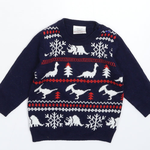 Lily & Dan Baby Blue  Knit Pullover Jumper Size 9-12 Months