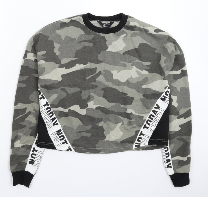 New Look Girls Multicoloured Camouflage Pullover Sweatshirt Size 14-15 Years