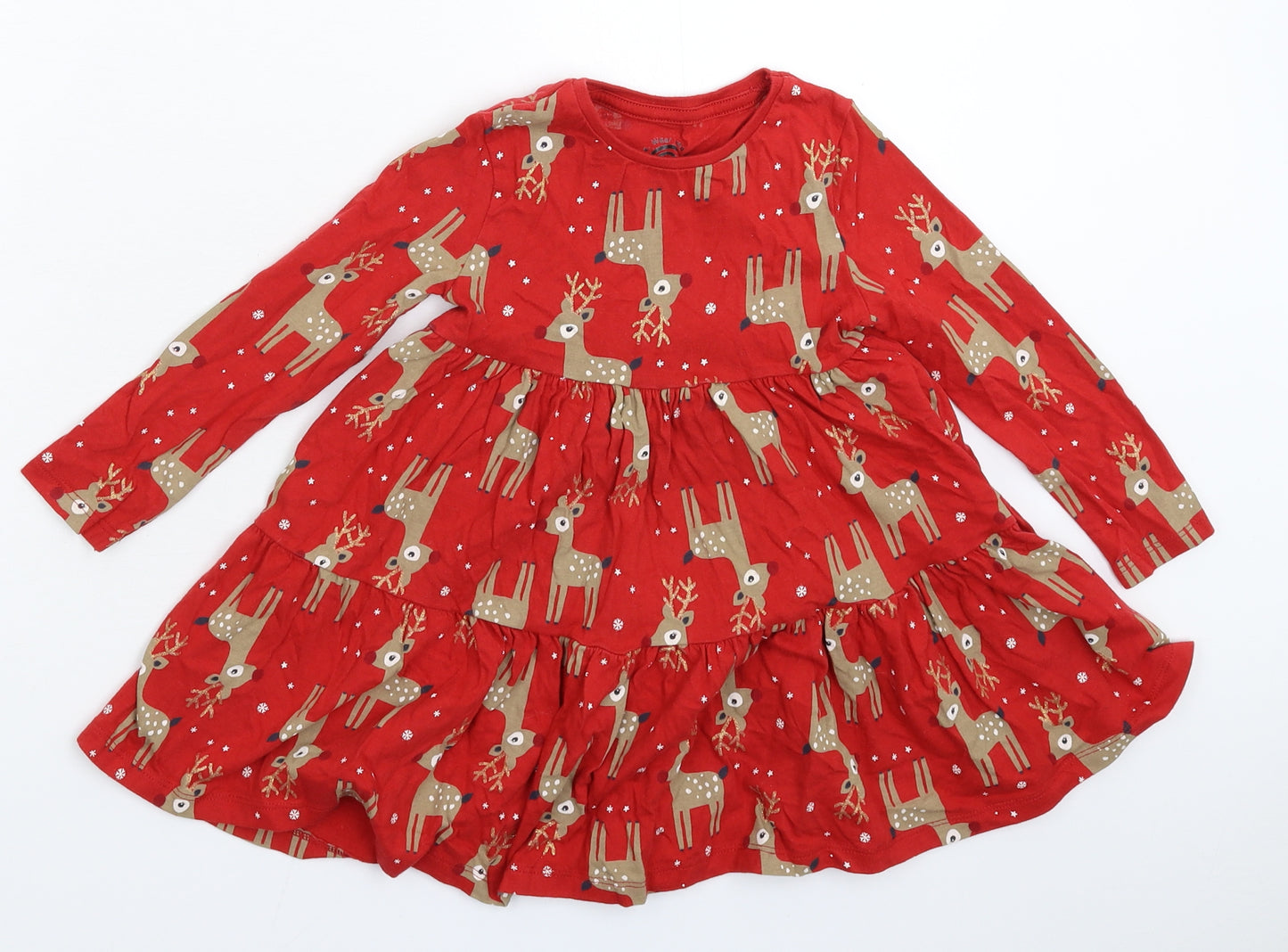 F&F Girls Red   Fit & Flare  Size 3-4 Years