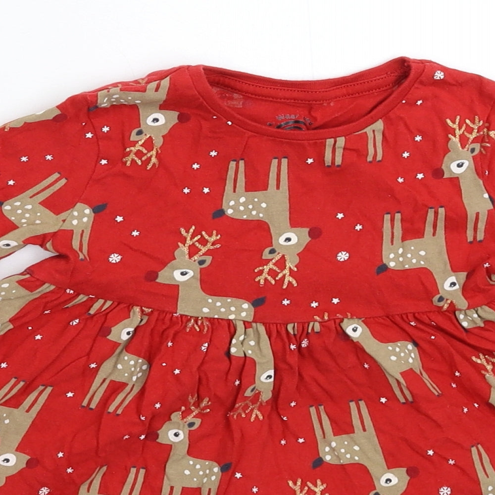 F&F Girls Red   Fit & Flare  Size 3-4 Years