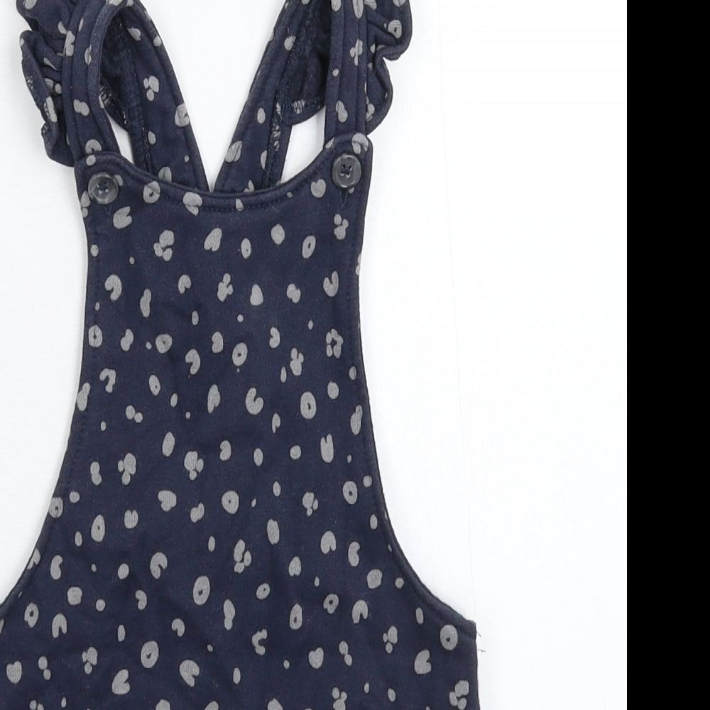 F&F Girls Blue Animal Print  Pinafore/Dungaree Dress  Size 3-4 Years