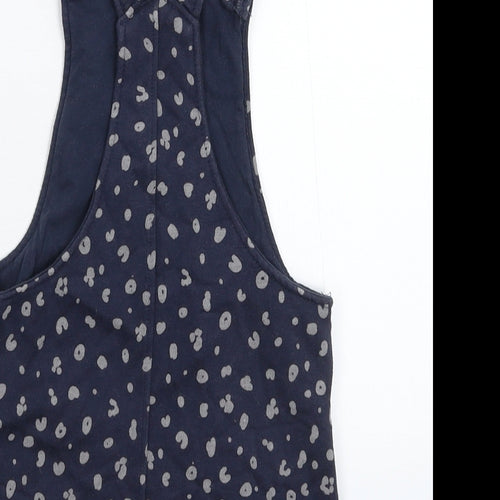 F&F Girls Blue Animal Print  Pinafore/Dungaree Dress  Size 3-4 Years