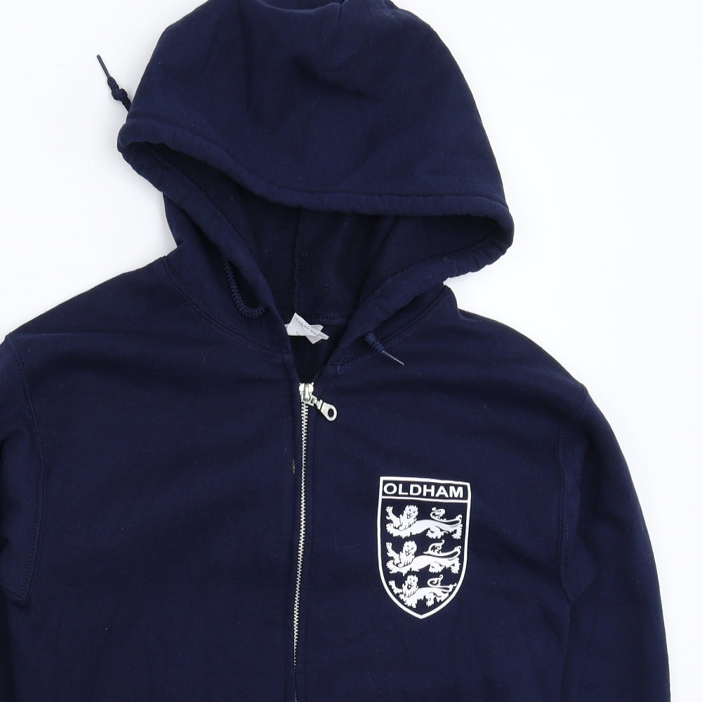 Gildan Mens Blue   Full Zip Hoodie Size S  - Oldham Athletic
