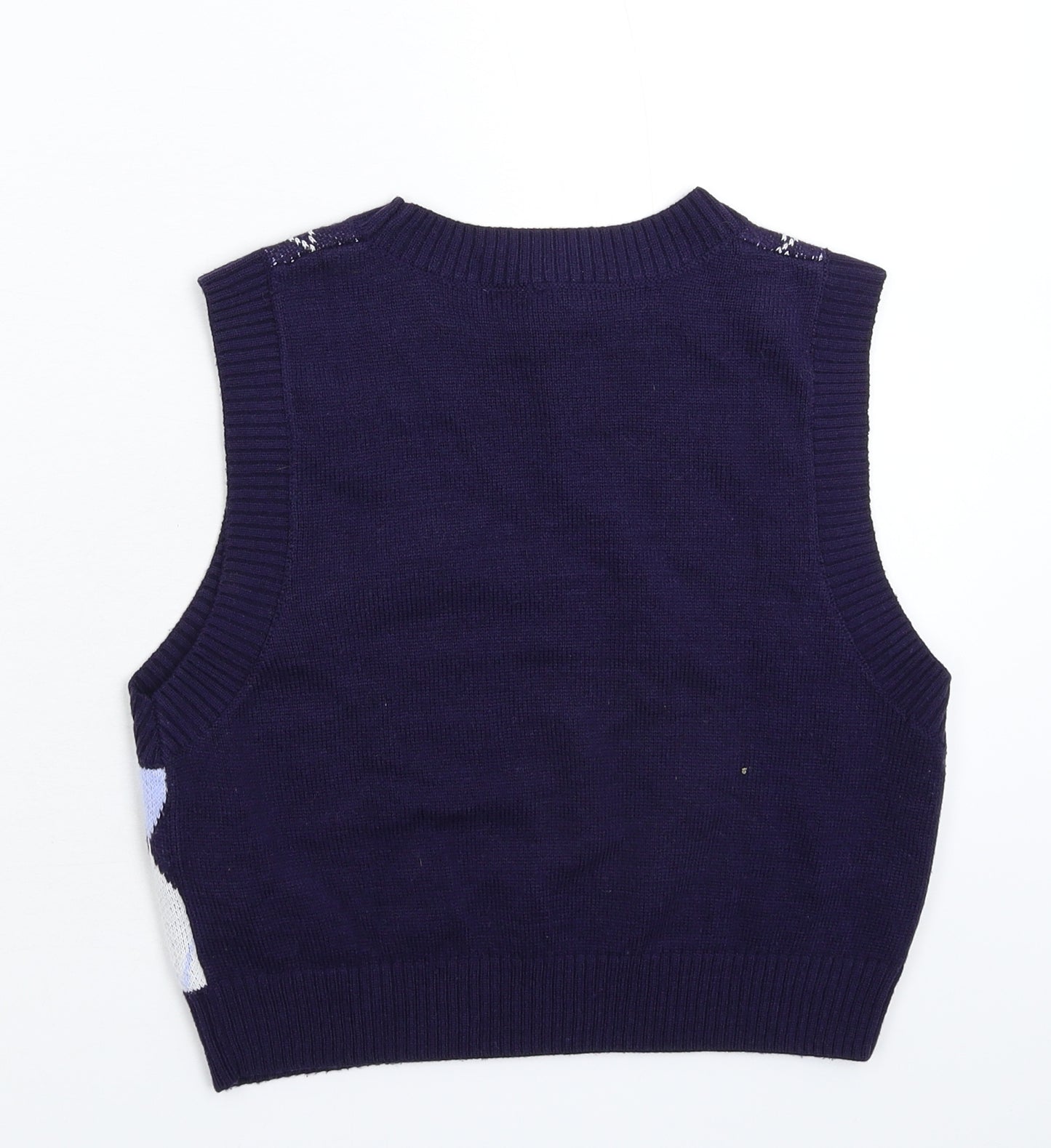 Divided Womens Multicoloured Geometric Knit Vest Jumper Size S