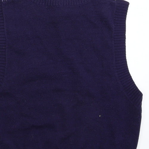 Divided Womens Multicoloured Geometric Knit Vest Jumper Size S