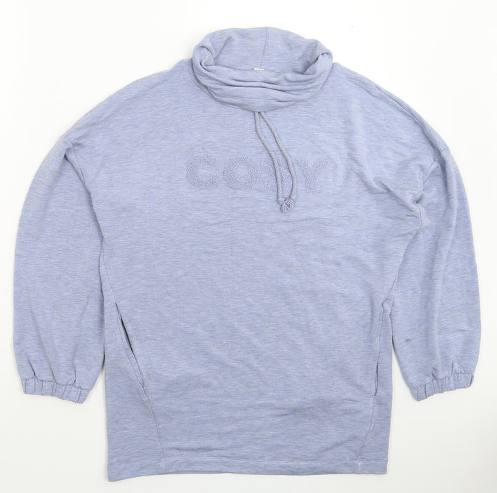 Marks and Spencer Womens Blue Pullover Hoodie Size 10 - Lounge