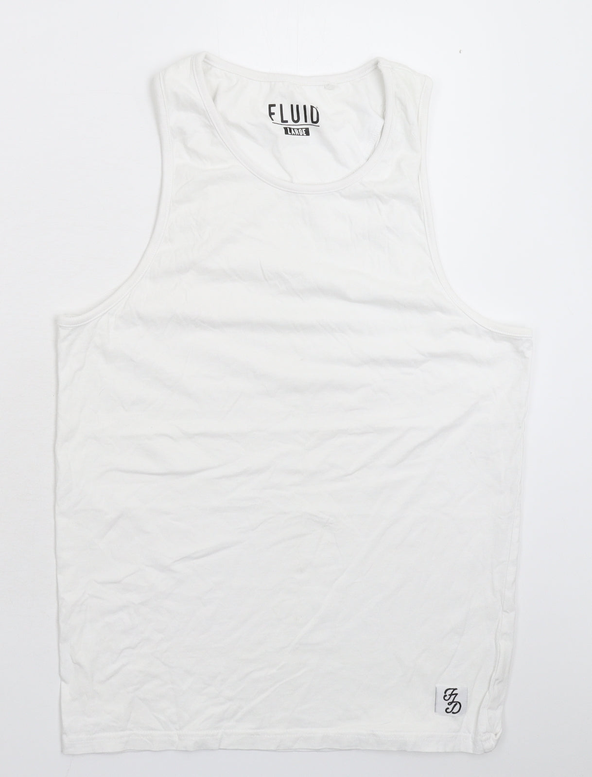 Fluid Mens White   Basic Tank Size L