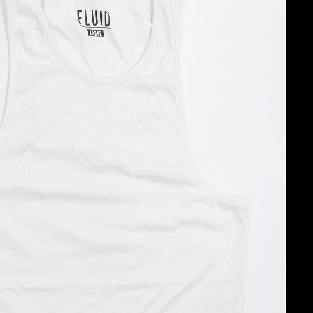 Fluid Mens White   Basic Tank Size L