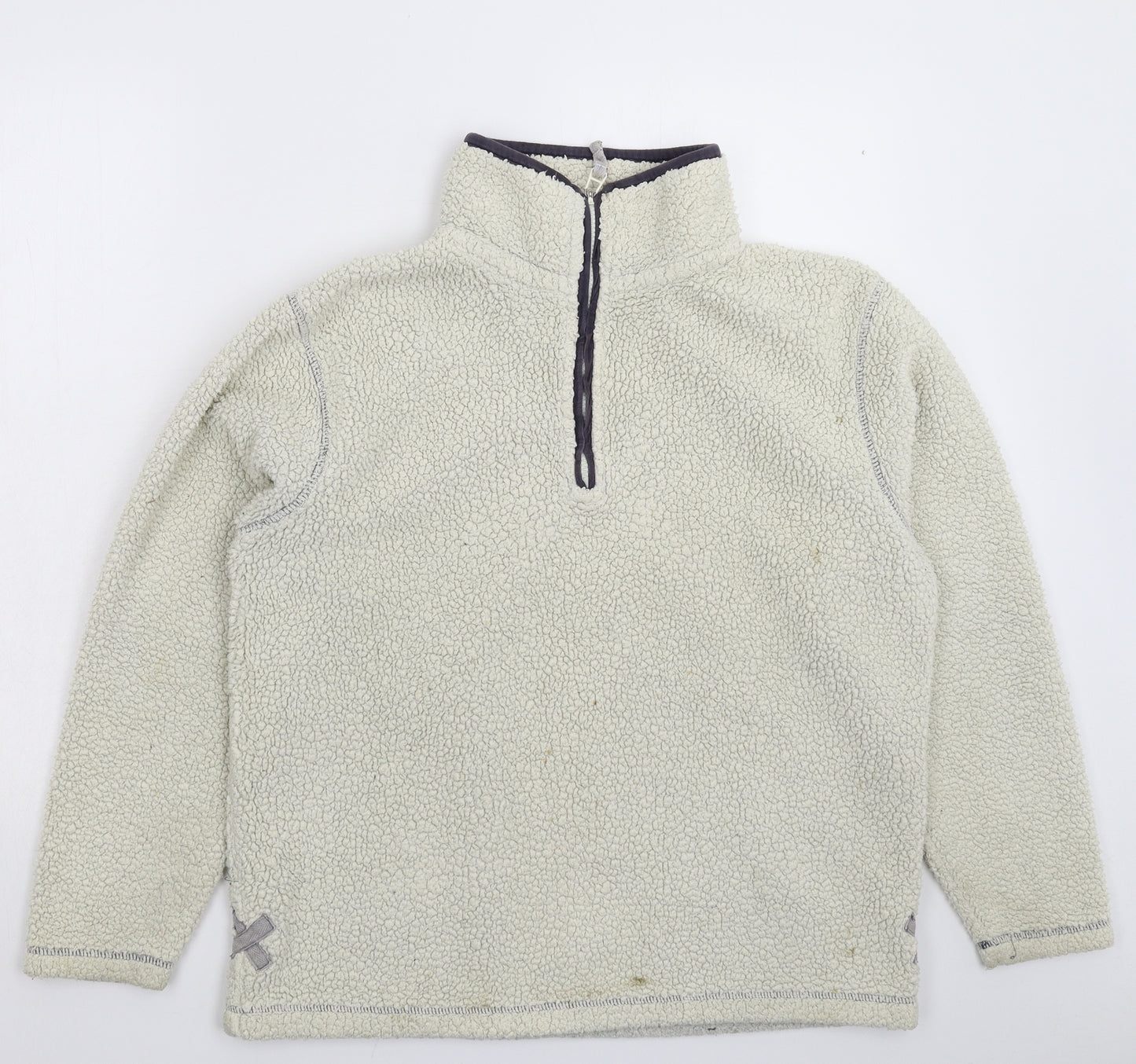 Lazy Jacks Mens White  Fleece Jacket  Size M