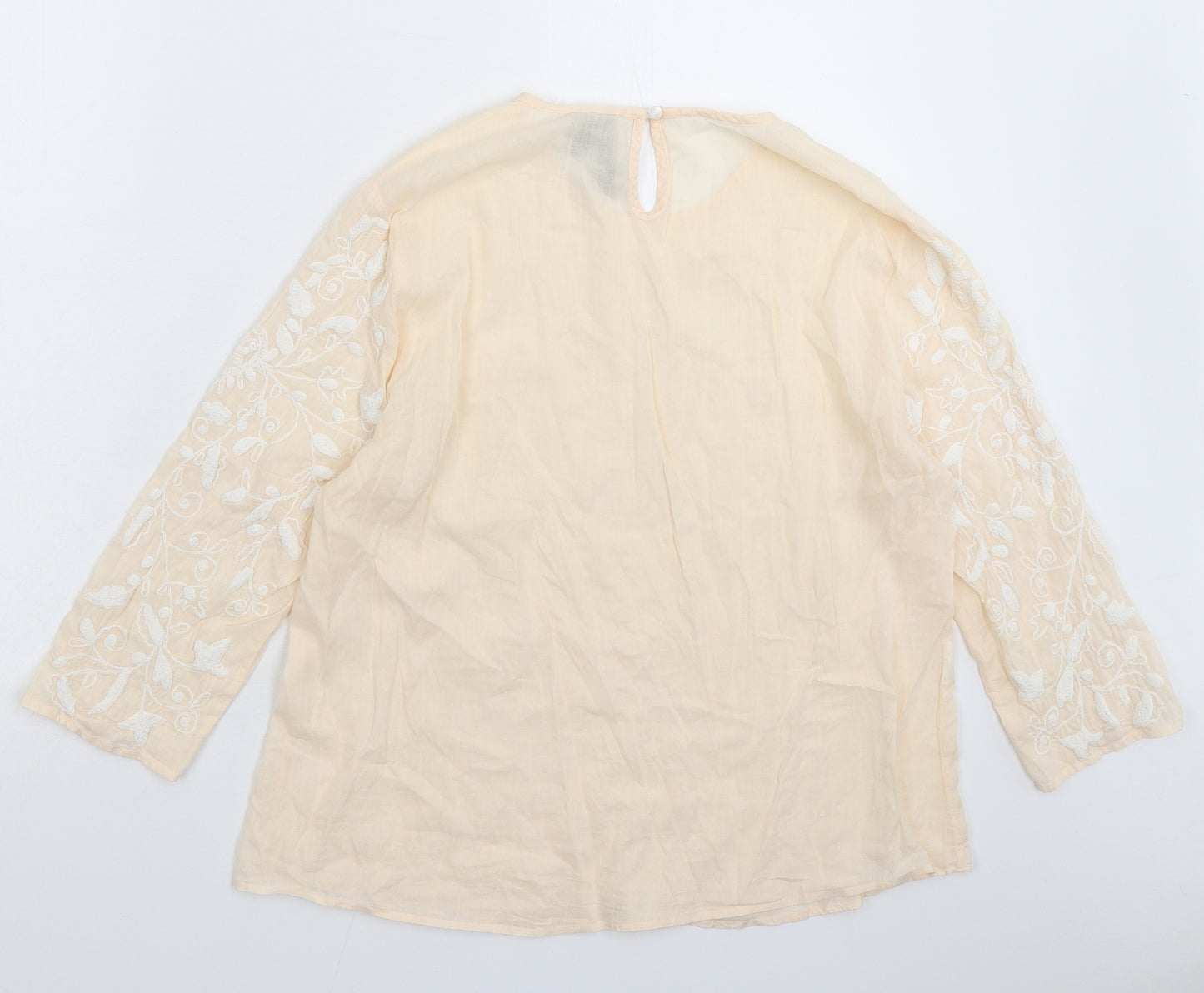 Mango Womens Beige Floral  Basic T-Shirt Size L