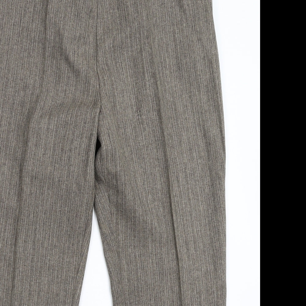 Marks and Spencer Womens Grey Striped  Trousers  Size 16 L29 in