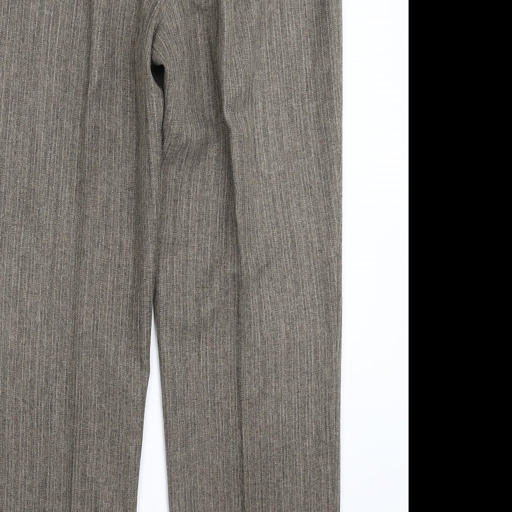 Marks and Spencer Womens Grey Striped  Trousers  Size 16 L29 in