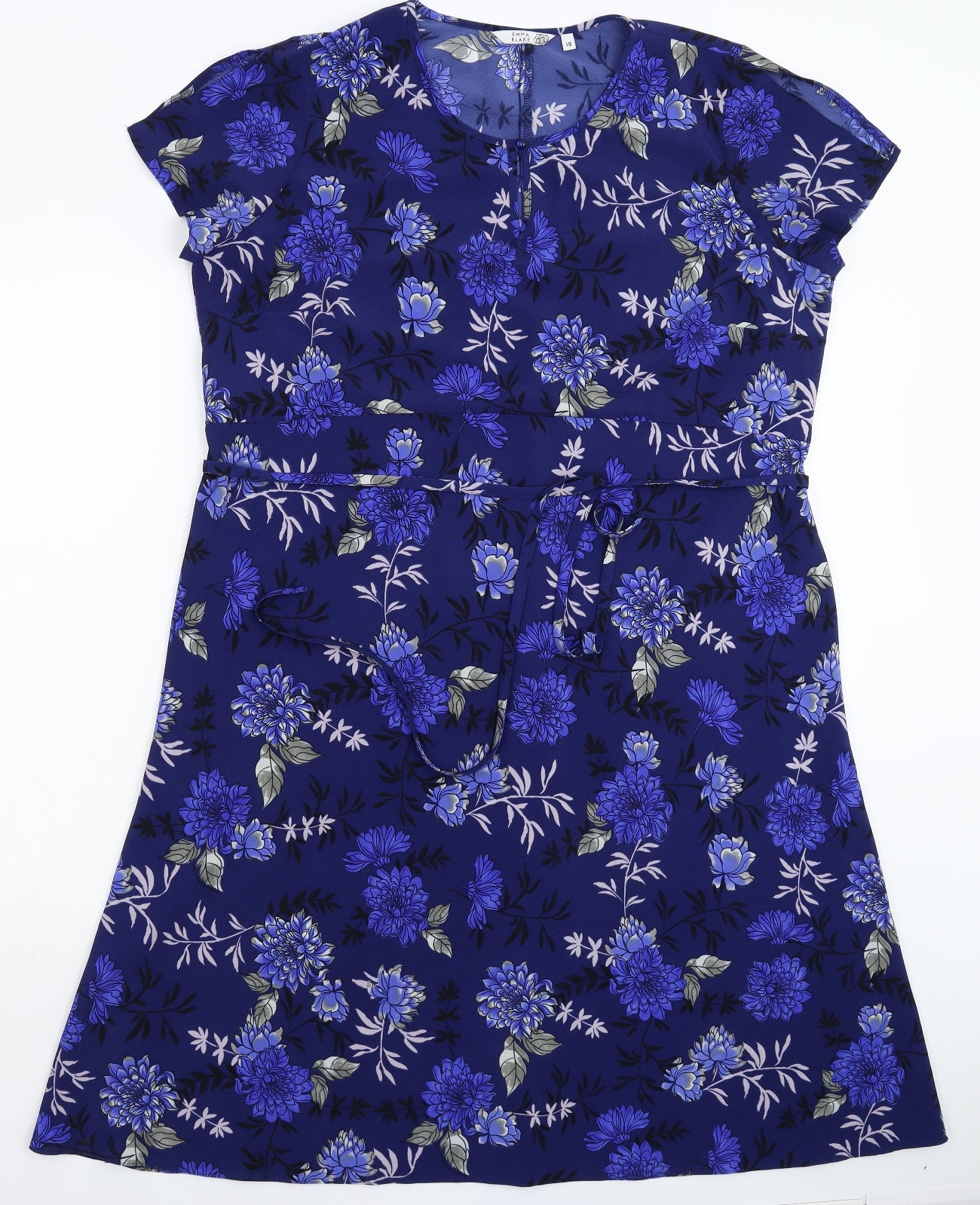 Emma Blake Womens Blue Floral  Fit & Flare  Size 18