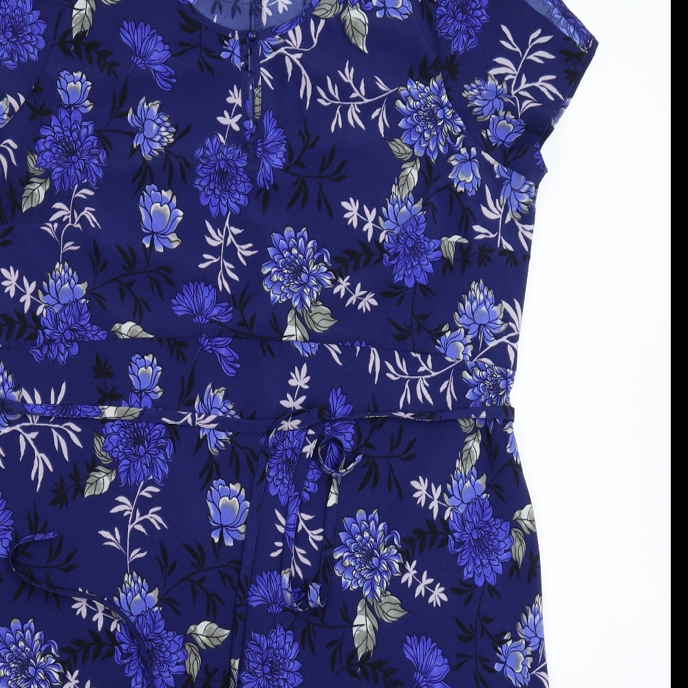 Emma Blake Womens Blue Floral  Fit & Flare  Size 18
