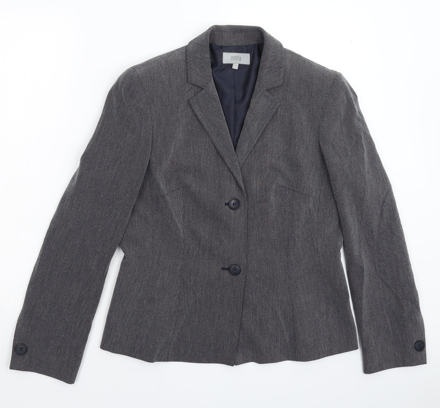 Marks and Spencer Womens Blue Spotted  Jacket Blazer Size 12