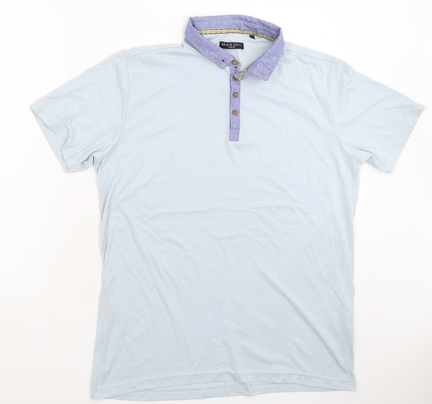 Brave Soul Mens Blue    Polo Size XL