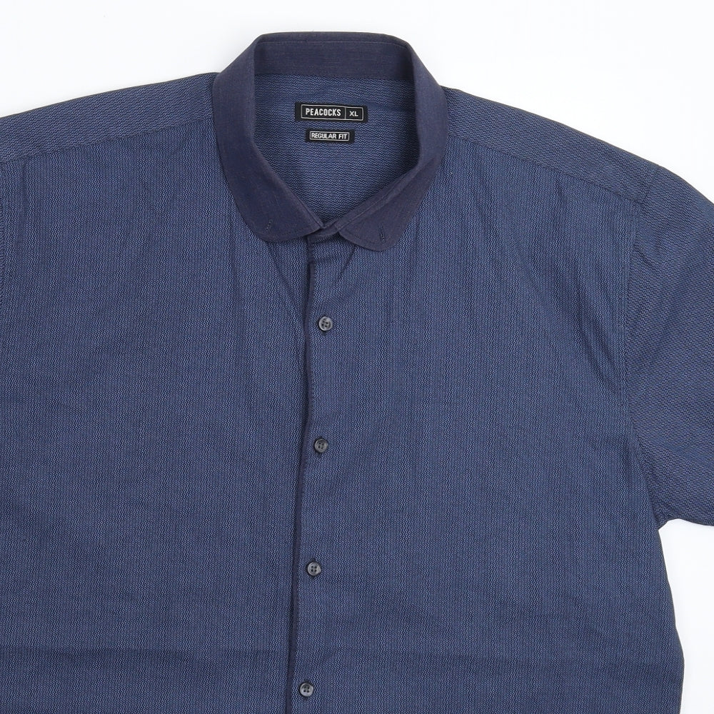 Peacocks Mens Blue    Button-Up Size XL