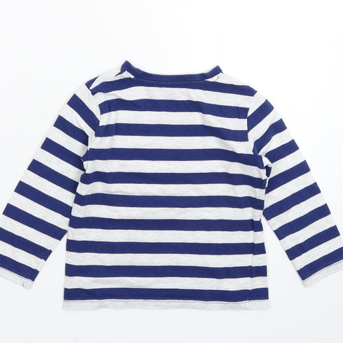 F&F Boys Blue Striped  Basic T-Shirt Size 3-4 Years