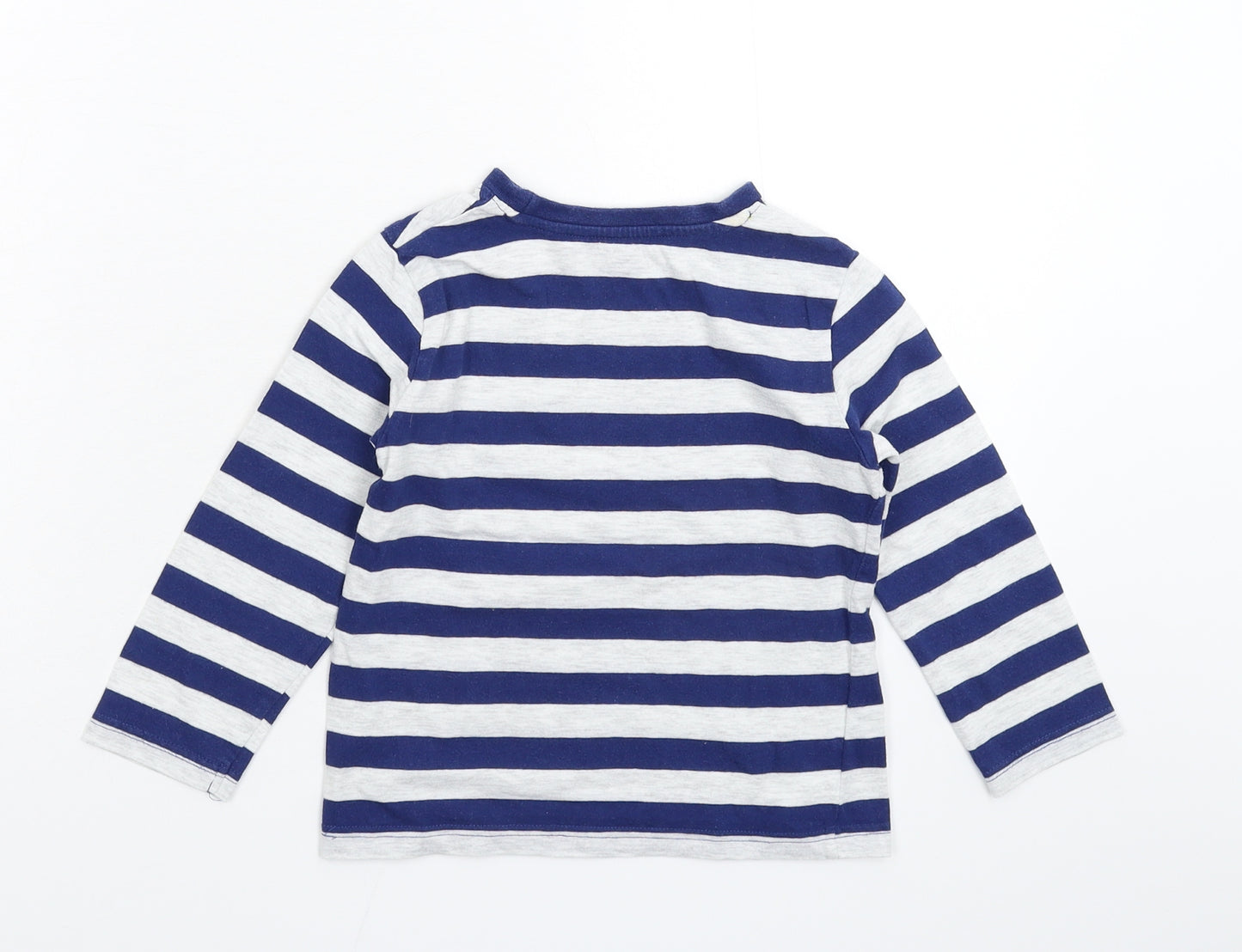F&F Boys Blue Striped  Basic T-Shirt Size 3-4 Years