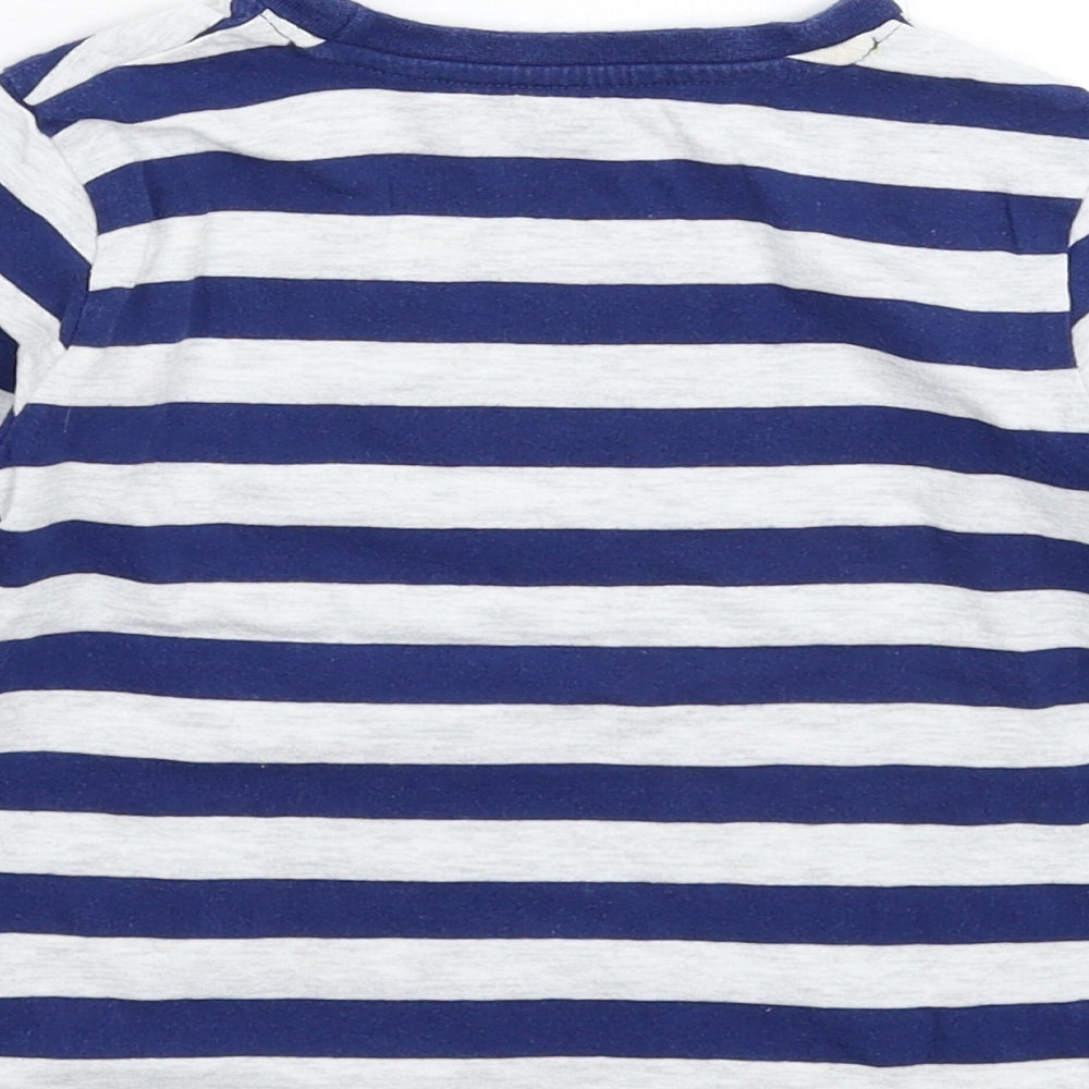 F&F Boys Blue Striped  Basic T-Shirt Size 3-4 Years