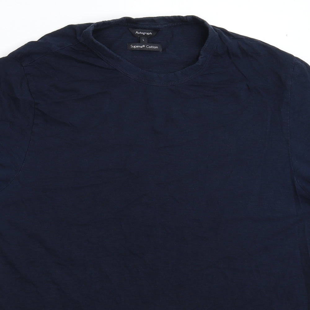 Autograph Mens Blue    T-Shirt Size L