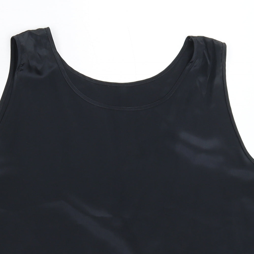 Preworn Womens Black  Satin Basic Tank Size 14