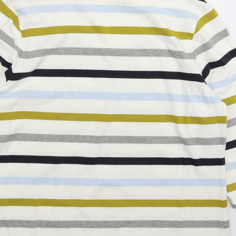 White Stuff Womens White Striped Knit Pullover Jumper Size 16