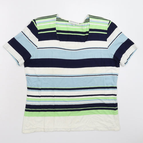 Gray Osbourn Womens Multicoloured Striped Knit Pullover Jumper Size 16