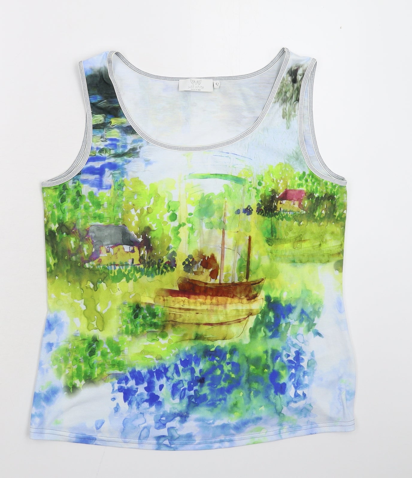 Just White Womens Multicoloured   Basic Tank Size 14