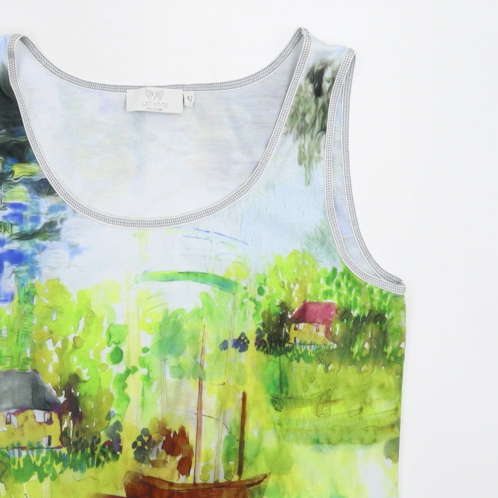 Just White Womens Multicoloured   Basic Tank Size 14