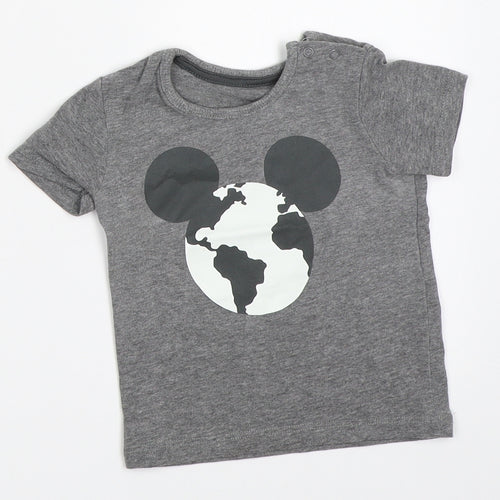 George Boys Grey   Basic T-Shirt Size 6-9 Months