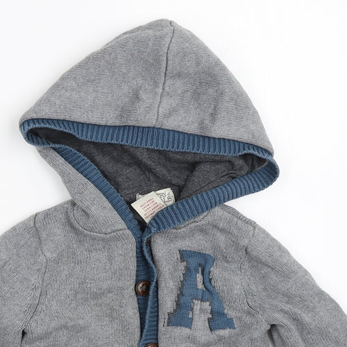 Ministry Of Rascals Boys Grey   Cardigan Hoodie Size 3-4 Years