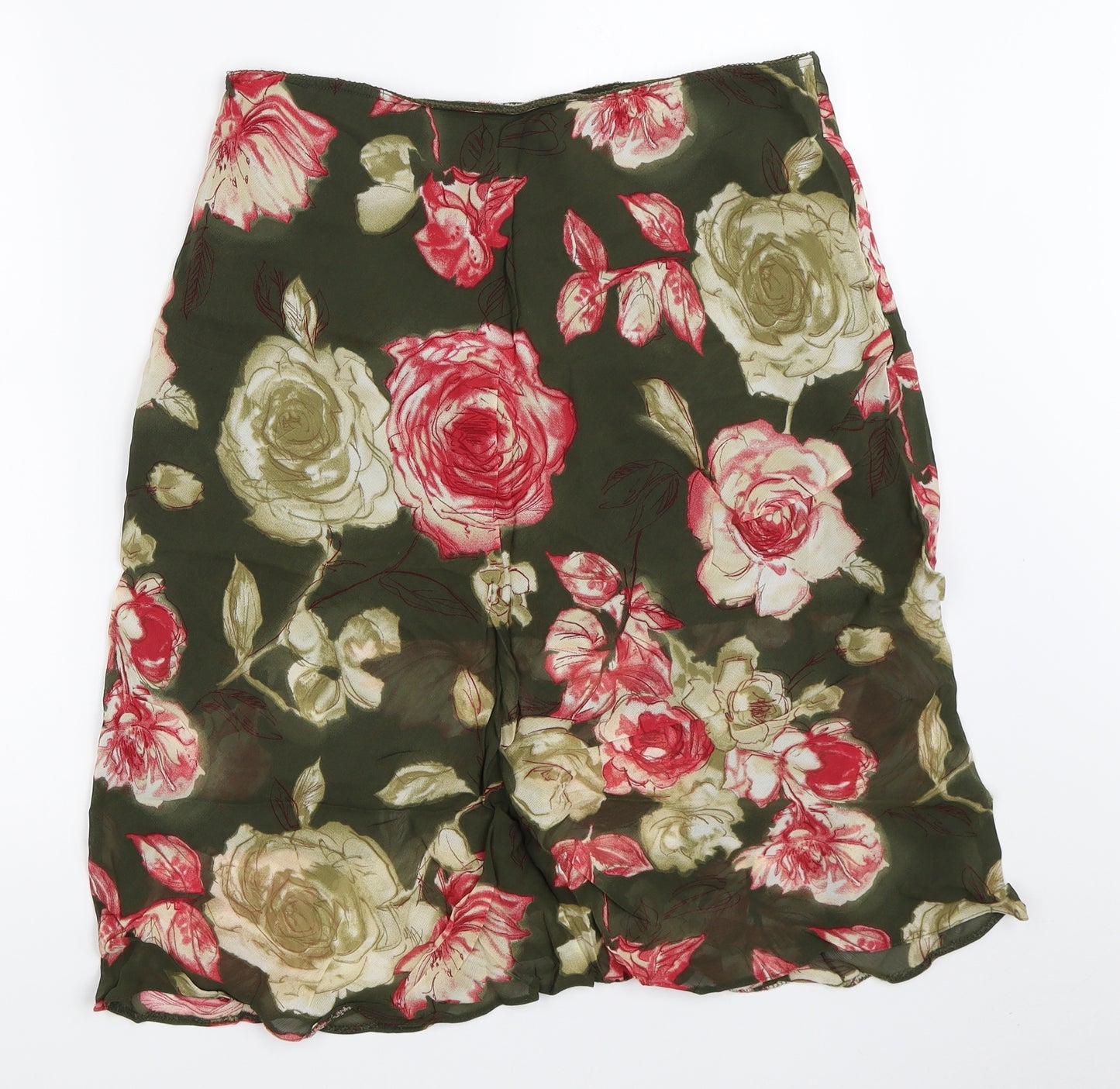 Etam Womens Green Floral  A-Line Skirt Size 32 in