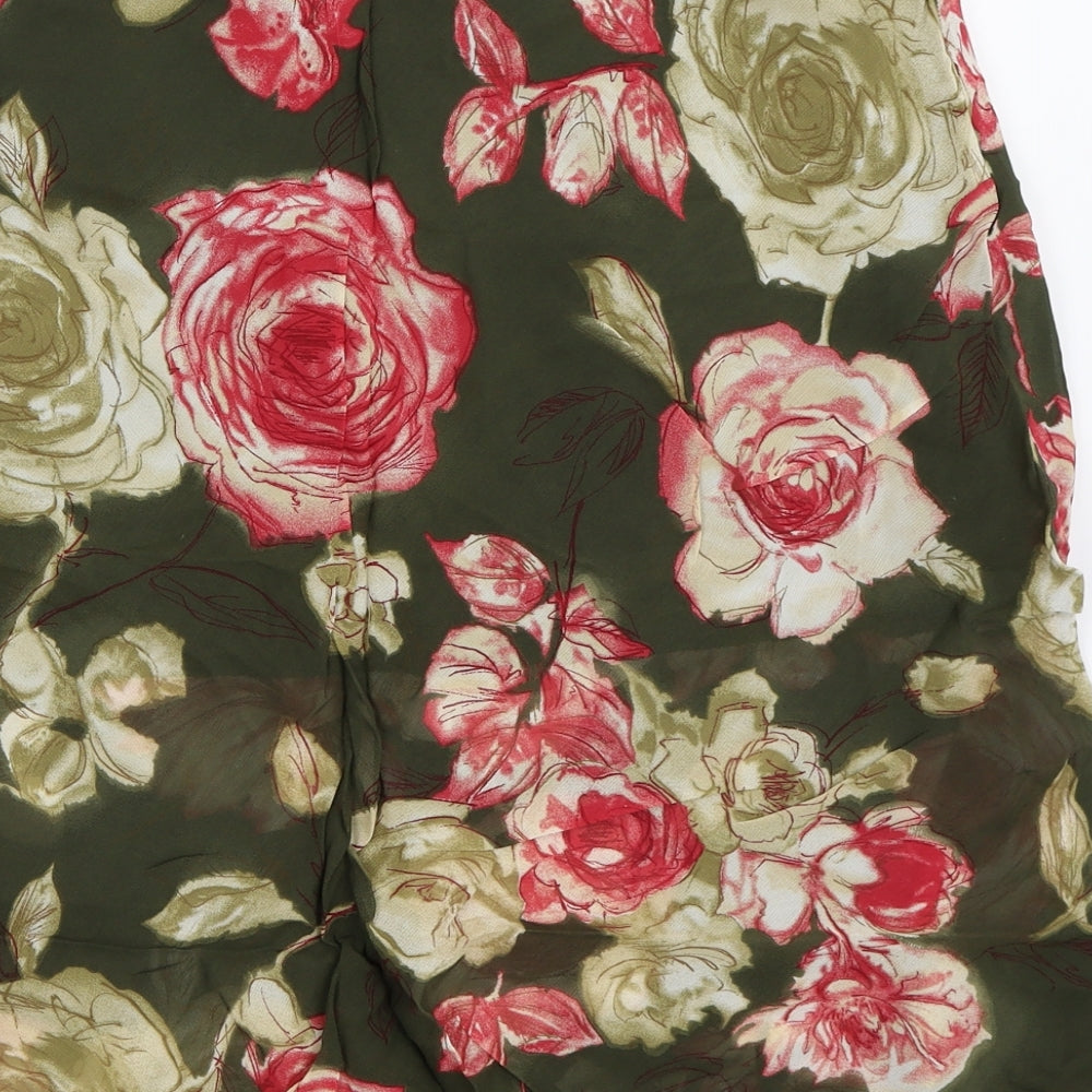 Etam Womens Green Floral  A-Line Skirt Size 32 in