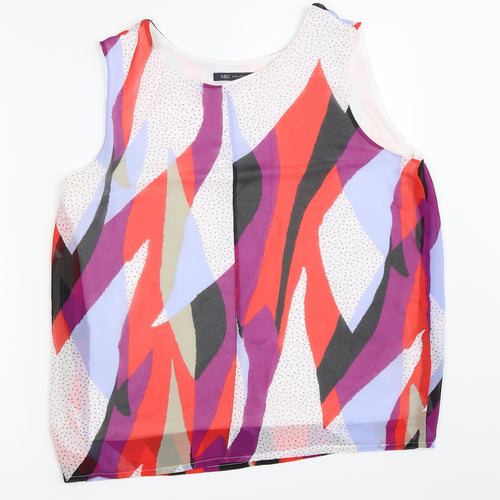Marks and Spencer Womens White Geometric  Basic Blouse Size 12